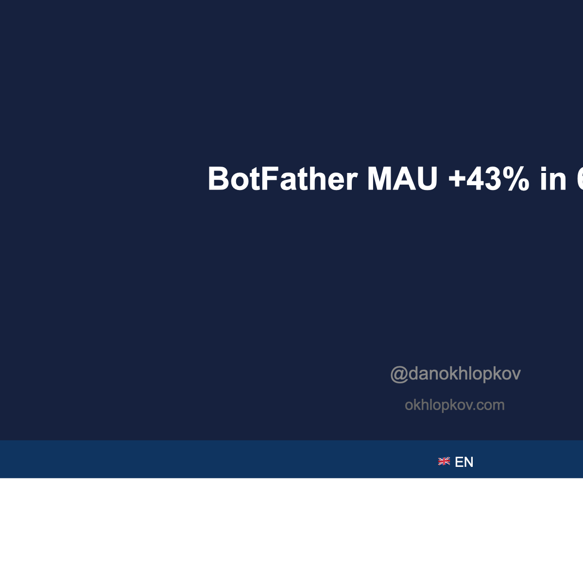 BotFather MAU Up 43% in 6 Weeks: Telegram as a Platform for AI Agents