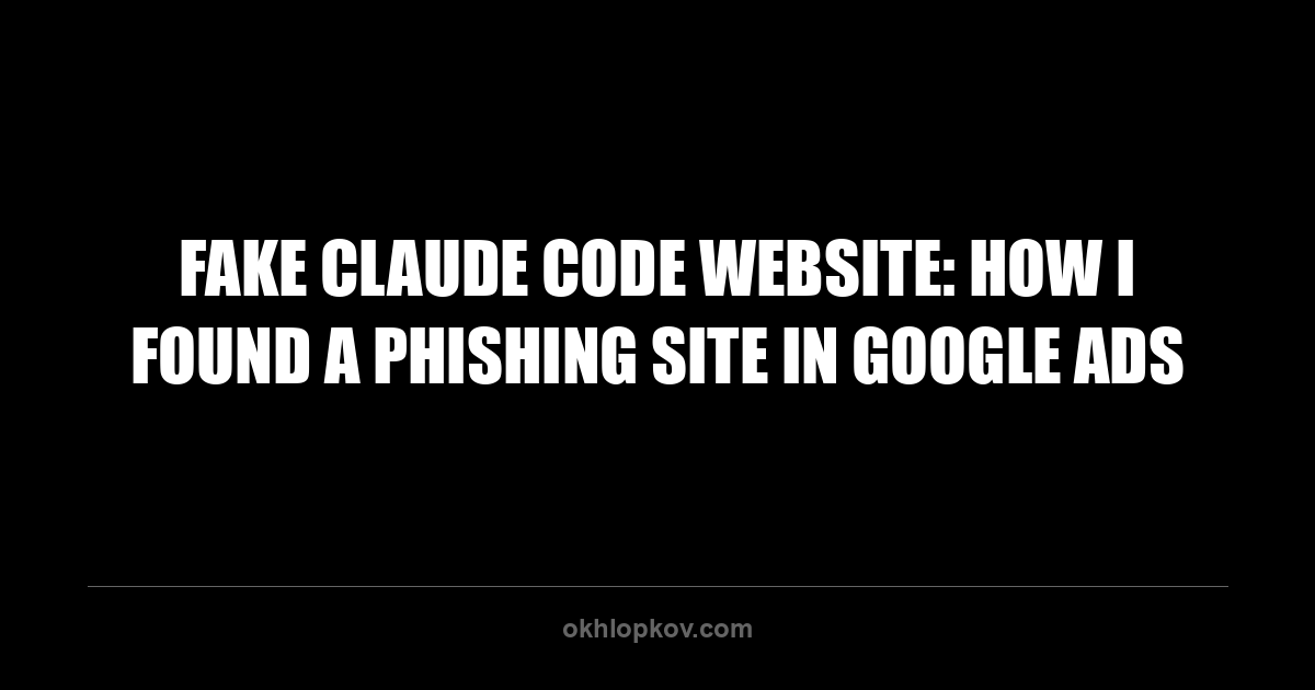 Fake Claude Code Website: How I Found a Phishing Site in Google Ads