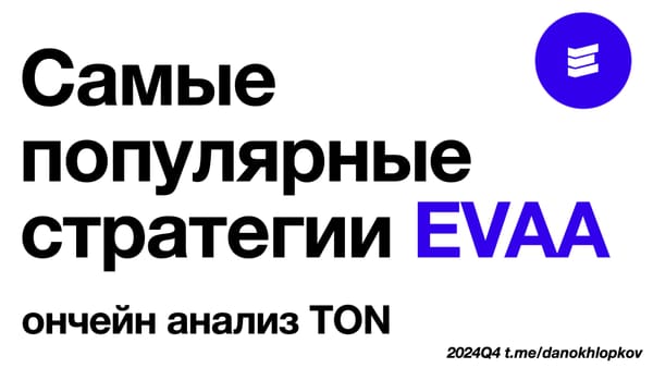 Самые популярные стратегии EVAA – ончейн анализ TON