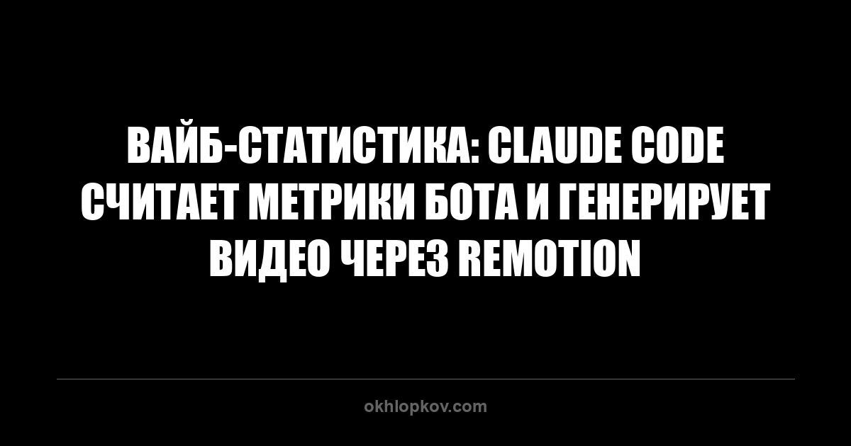 Вайб-статистика: Claude Code считает метрики бота и генерирует видео через Remotion